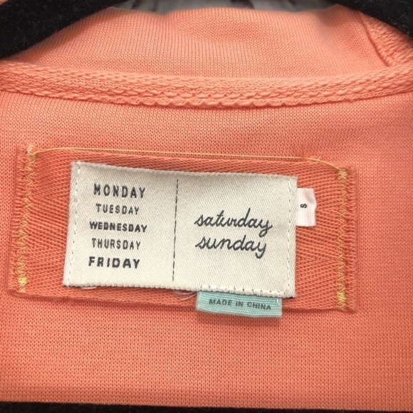 Anthropologie Saturday Sunday Small Quinn Mid Length Jacket Zip Up Orange - Picture 15 of 16